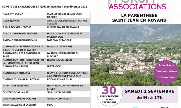 Retour sur le Forum des associations 2023 à Saint-Jean-en-Royans